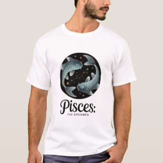 Pisces The Dreamer Zodiac Constellation Aesthetic  T-Shirt