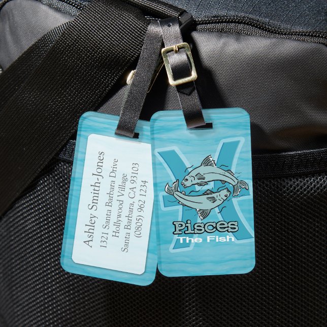 Pisces The Fish water sign id luggage tag (Creator Uploaded)