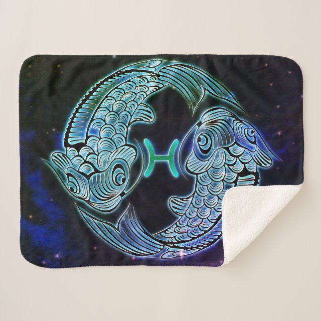 pisces the fish zodiac blanket (Front (Horizontal))