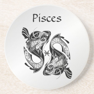 Pisces the Fish Zodiac Symbol and Sign Coaster