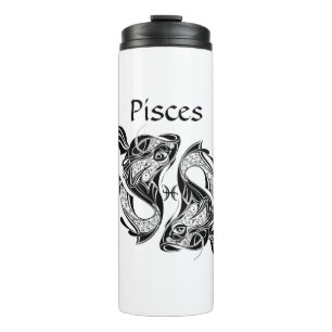 Pisces the Fish Zodiac Symbol and Sign Thermal Tumbler