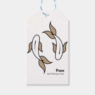 Pisces the twin fish personalised party favour gift tags