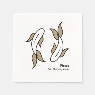 Pisces the twin fish personalised zodiac napkin
