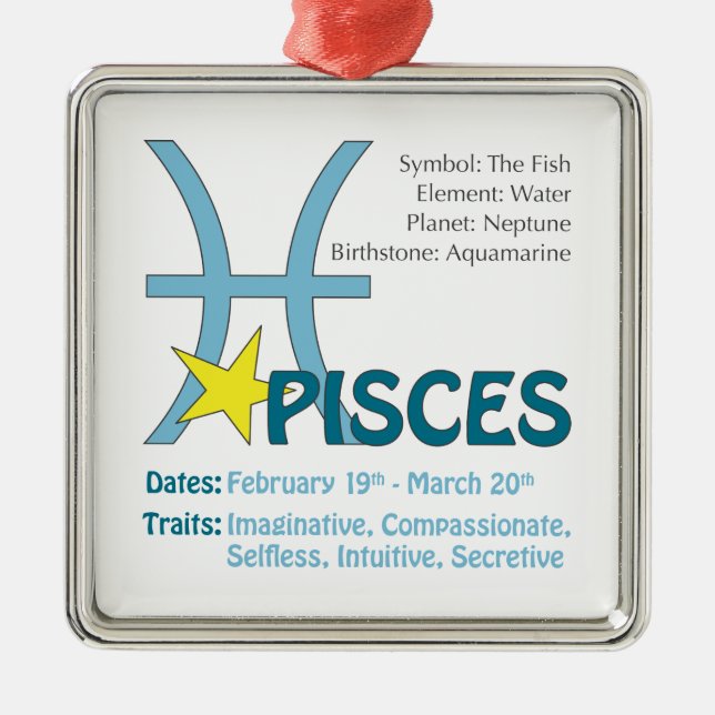 Pisces Traits Square Ornament (Front)