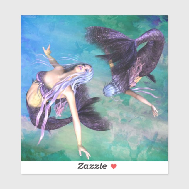 Pisces – Two Mermaids Swimming in a Loop (Sheet)