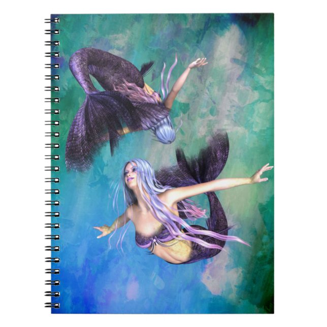 Pisces – Two Mermaids Swimming in a Loop Notebook (Front)