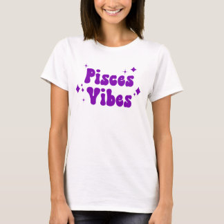 Pisces Vibes Zodiac Astrology Purple Stars T-Shirt