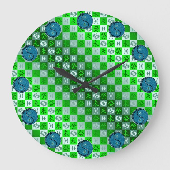 Pisces & Water Goat Large Clock (Front)