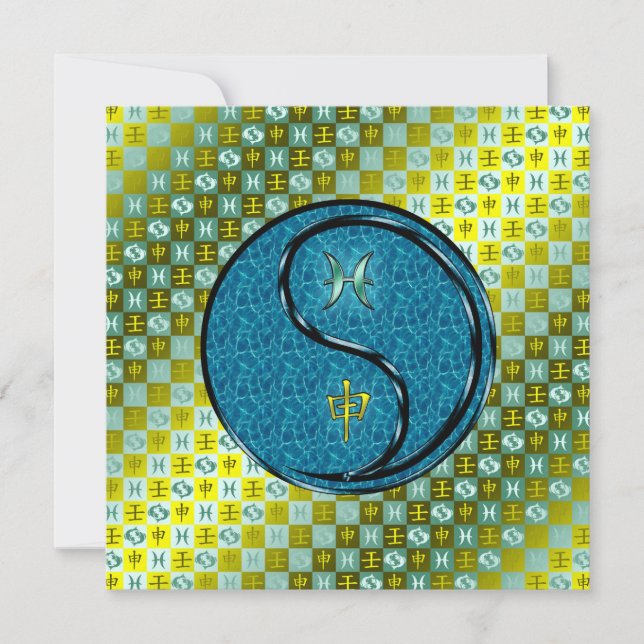 Pisces & Water Monkey Card (Front)