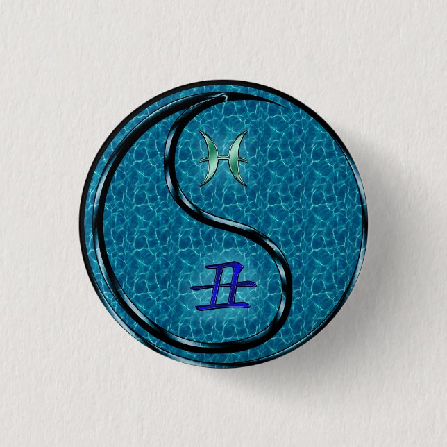 Pisces & Water Ox 3 Cm Round Badge (Front)