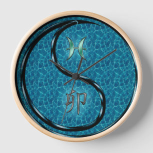 Pisces & Water Rabbit Clock