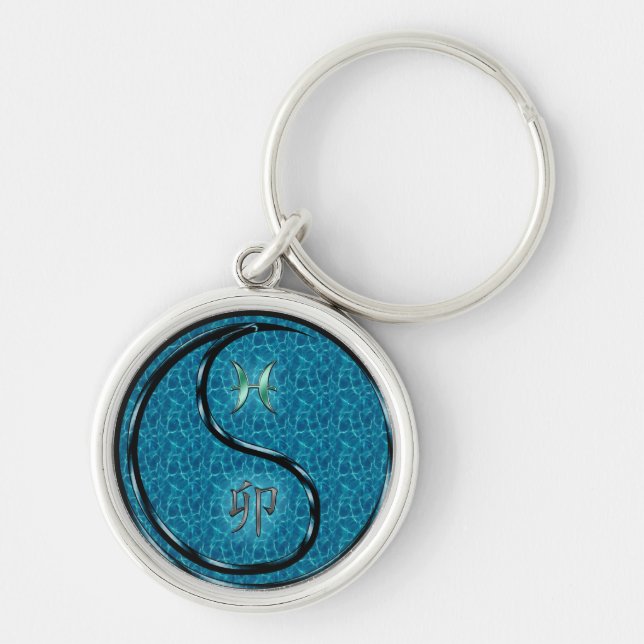 Pisces & Water Rabbit Key Ring (Front)