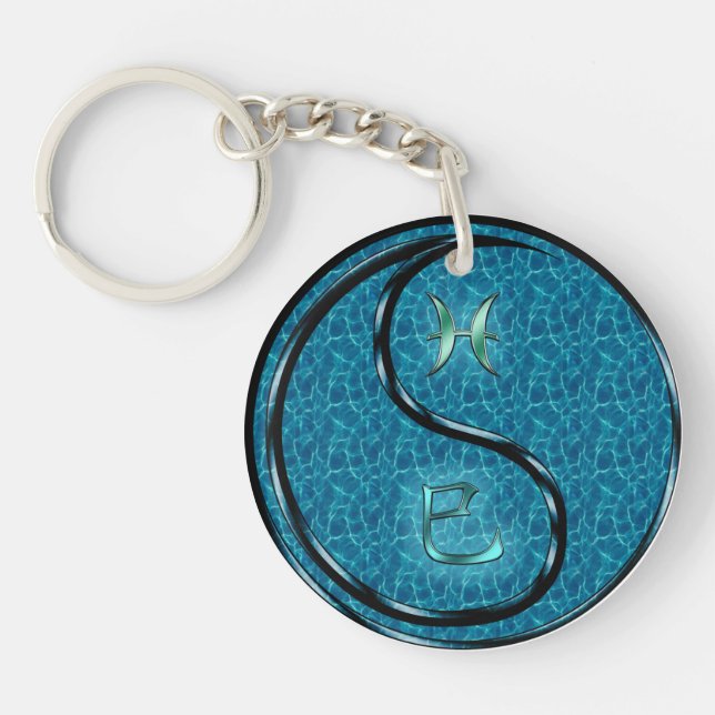 Pisces & Water Snake Key Ring (Front)