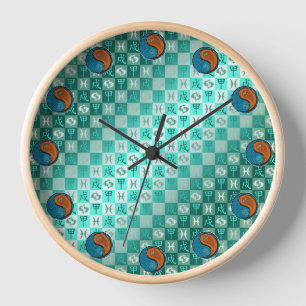 Pisces & Wood Dog Clock