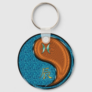 Pisces & Wood Dragon Key Ring