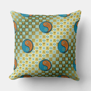 Pisces & Wood Dragon Throw Pillow