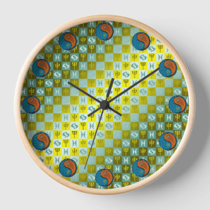 Pisces & Wood Monkey Clock