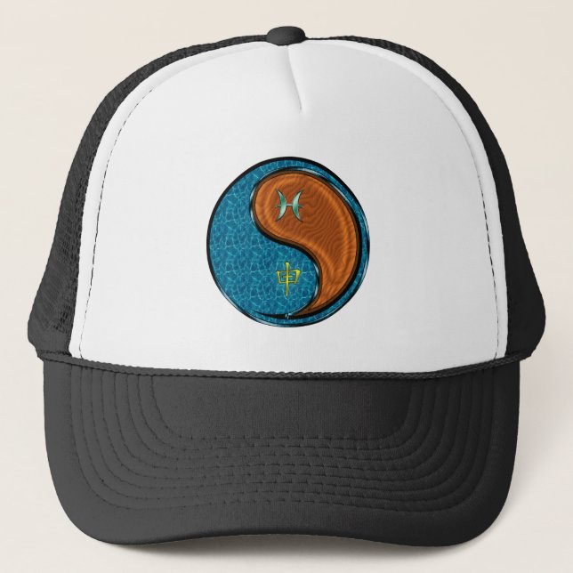 Pisces & Wood Monkey Trucker Hat (Front)