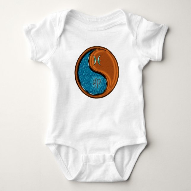 Pisces & Wood Rabbit Baby Bodysuit (Front)