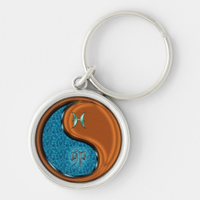 Pisces & Wood Rabbit Key Ring (Front)