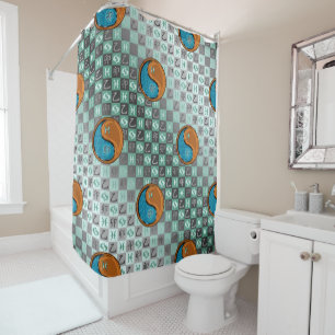 Pisces & Wood Rabbit Shower Curtain