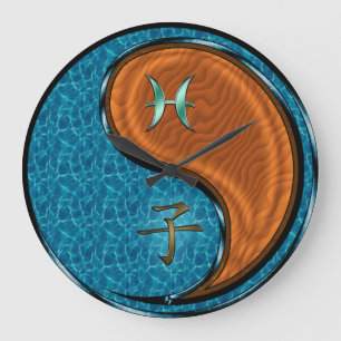 Pisces & Wood Rat Large Clock
