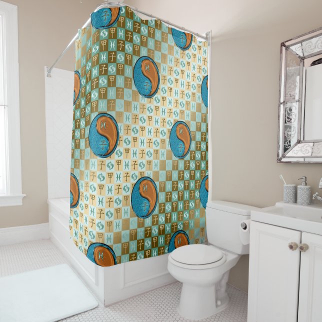 Pisces & Wood Rat  Shower Curtain (In Situ)