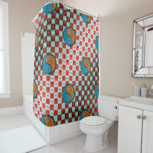 Pisces & Wood Tiger Shower Curtain