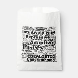 Pisces Word Cloud Zodiac Inspiration Favour Bags