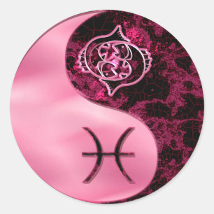 Pisces Yin Yang Classic Round Sticker