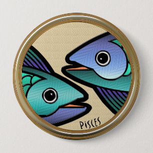 Pisces Z (Pin-On Button) 10 Cm Round Badge