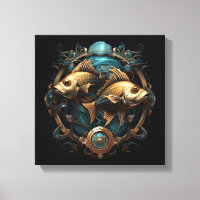 Pisces Zodiac Art Canvas