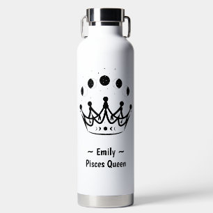 Pisces Zodiac Astrological Celestial Moon Stars Water Bottle