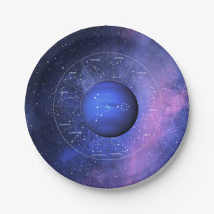 Pisces Zodiac Astrological Sign Planet Neptune Paper Plate