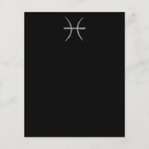 Pisces. Zodiac Astrology Sign. Black.