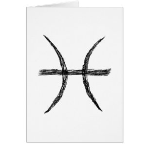 Pisces. Zodiac Astrology Sign. Black.