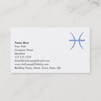 Pisces. Zodiac Astrology Sign. Business Card
