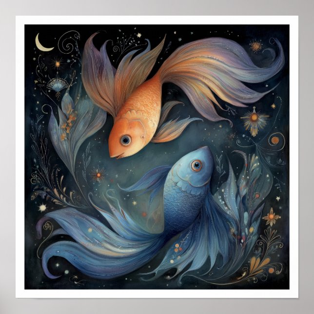 Pisces Zodiac Birth Sign Astrology Celestial (Front)