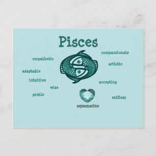 Pisces zodiac characteristics postcard