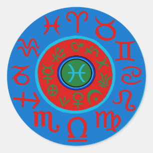 Pisces Zodiac Classic Round Sticker