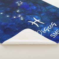 Pisces Zodiac Constellation Blue Galaxy Monogram