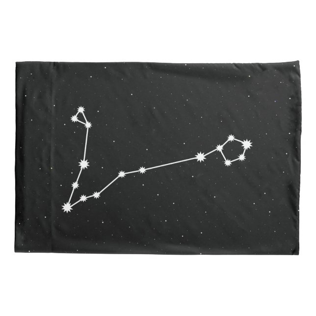 Pisces Zodiac Constellation Modern Black & White Pillowcase (Back)