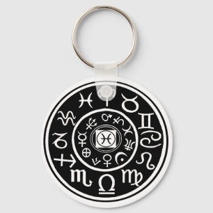 Pisces - Zodiac Constellation & Planetary Design Key Ring