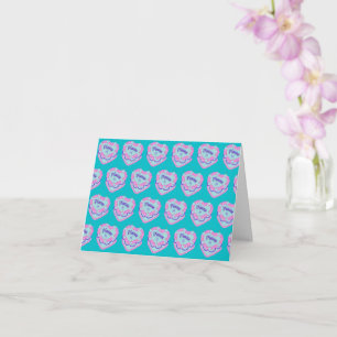 Pisces Zodiac Coquette Heart Birthday Cake Card