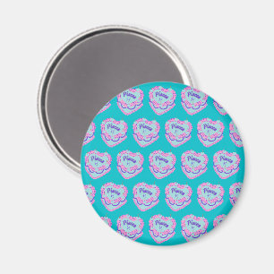 Pisces Zodiac Coquette Heart Birthday Cake Magnet