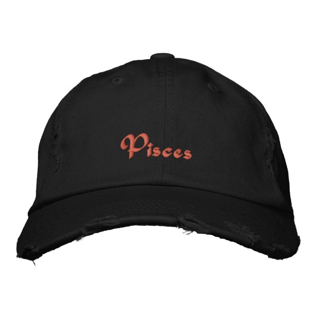 Pisces Zodiac Embroidered Cap / Hat (Front)