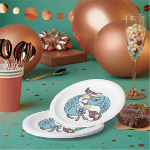 Pisces Zodiac Fish Celestial Astrology Paper Plate