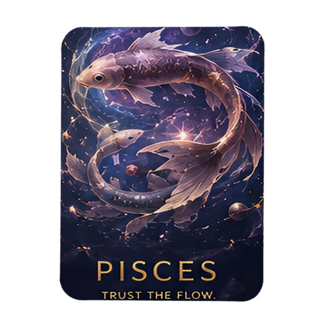 Pisces Zodiac Fish Celestial Astrology Symbol Magnet (Vertical)