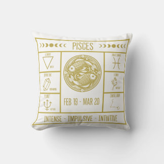Pisces Zodiac Fun Facts Horoscope Astrology Pillow