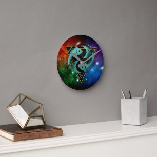 Pisces Zodiac Gift Astrology Round Clock